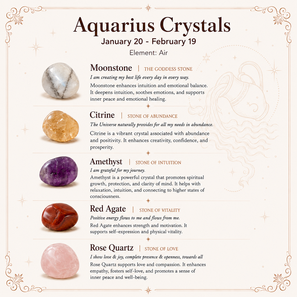 HEART OF LAND Aquarius Zodiac Crystal Bracelet