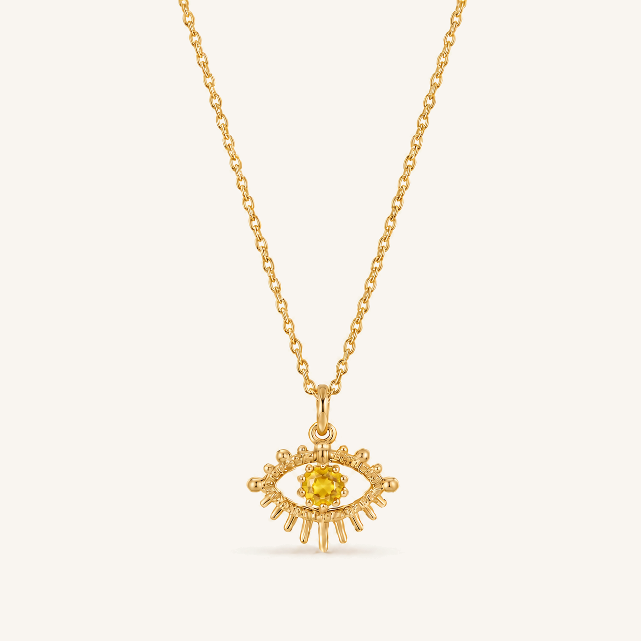 HEART OF LAND November Citrine Birthstone Eye Necklace