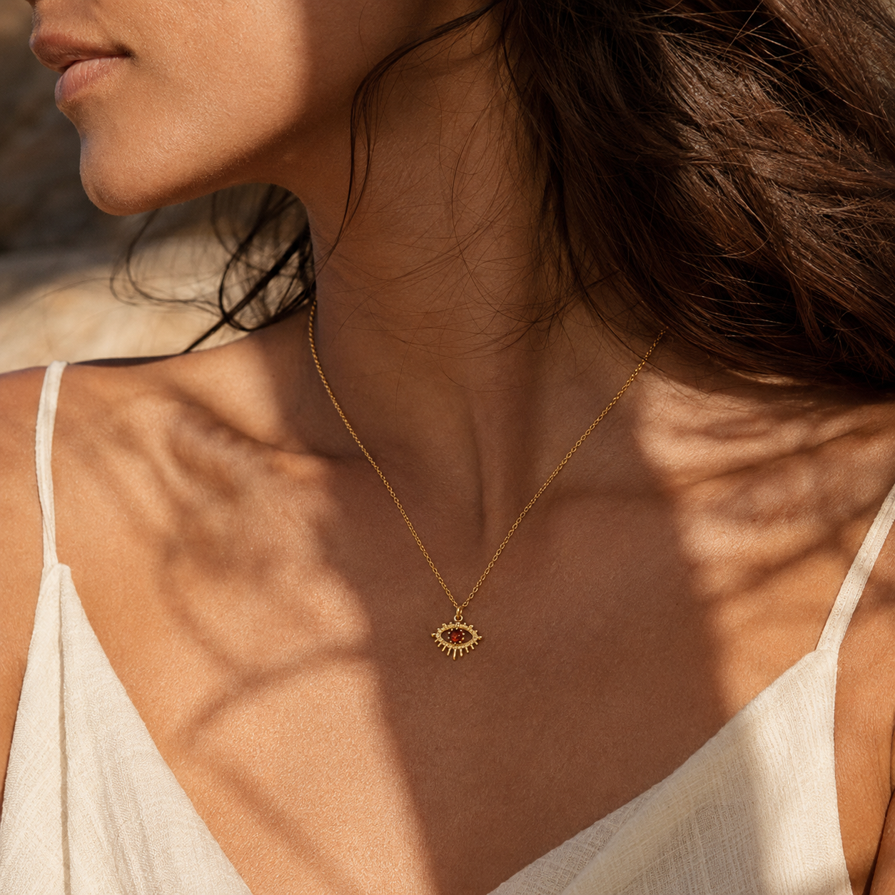 HEART OF LAND January Birthstone Eye Necklace