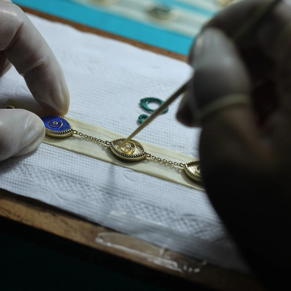 Cancer Confident Soul Lab Blue Opal Heart Gold Necklace