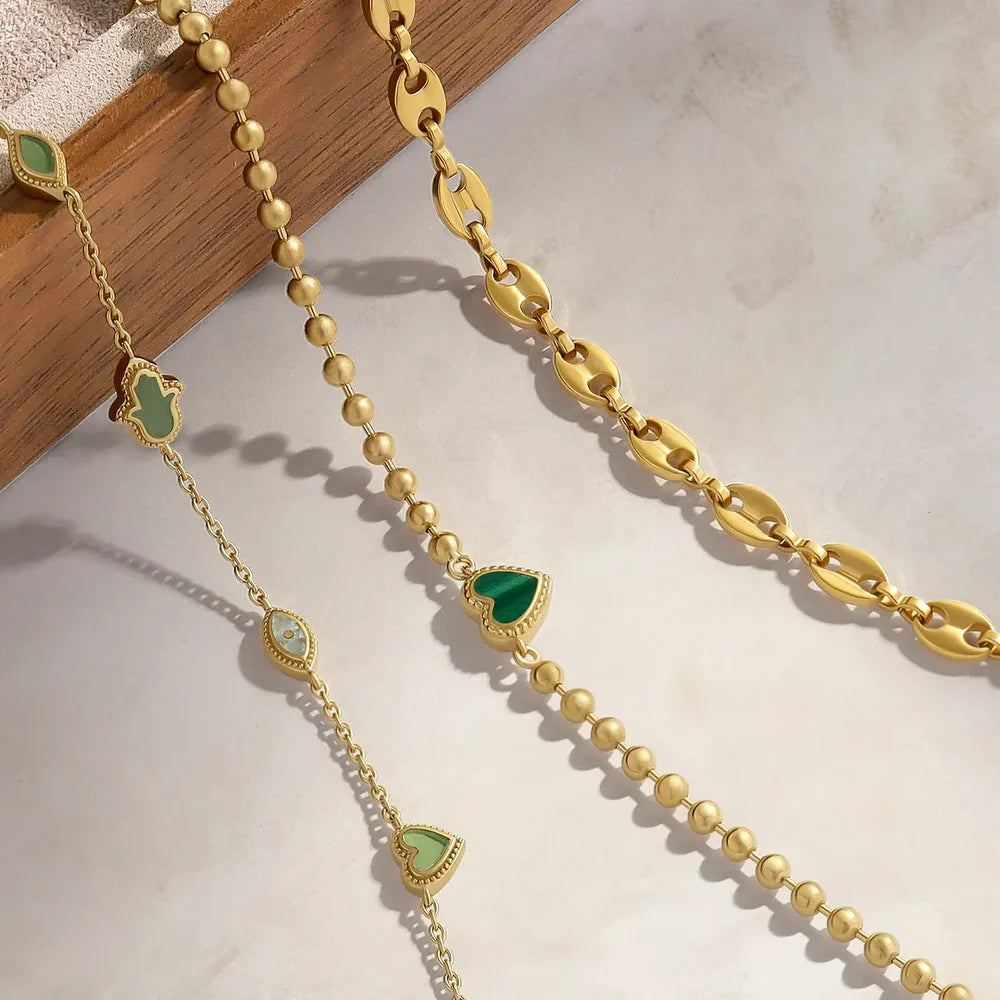 Sagittarius Blessed & Peaceful Malachite Heart Bracelet