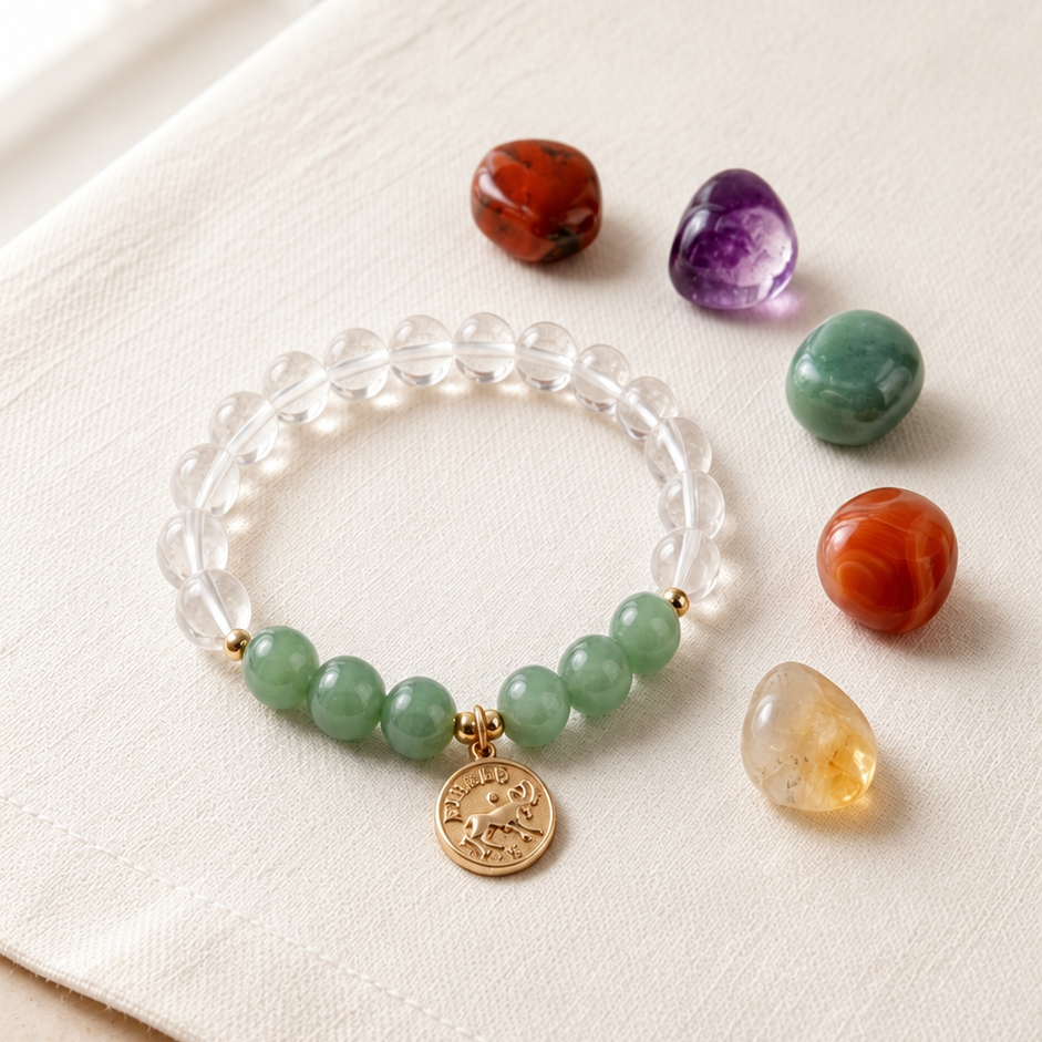 HEART OF LAND Aries Zodiac Crystal Bracelet