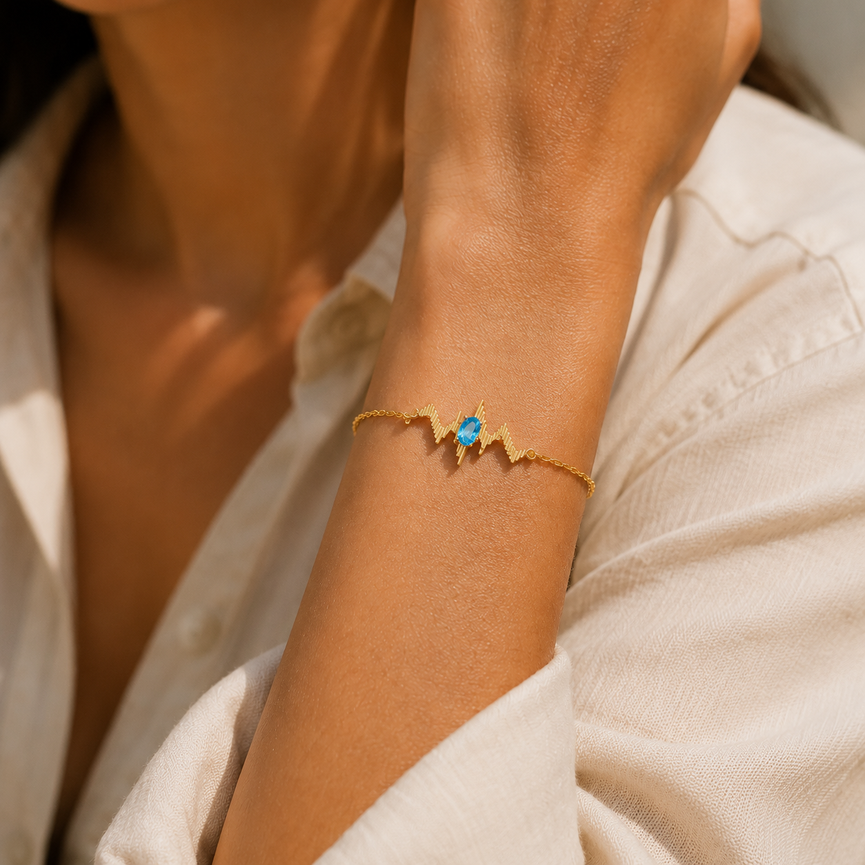 HEART OF LAND Birthstone Pulse Jewelry Set – Necklace, Bracelet & Ring