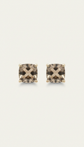 Warm Taupe Smoky Quartz Stud Earrings