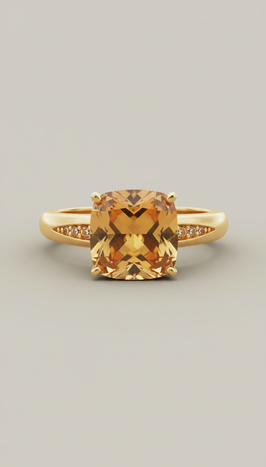 HEART OF LAND Golden Sand Citrine Birthstone Ring