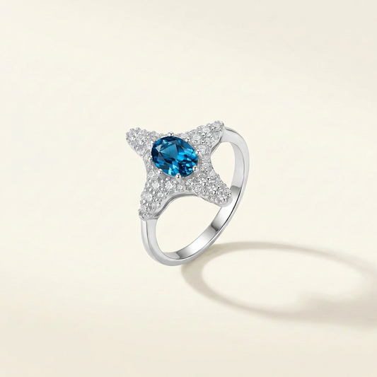 Starlit Wish Gemstone Silver Ring