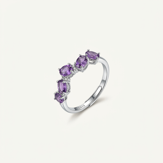 Aurora Arc Gemstone Silver Ring