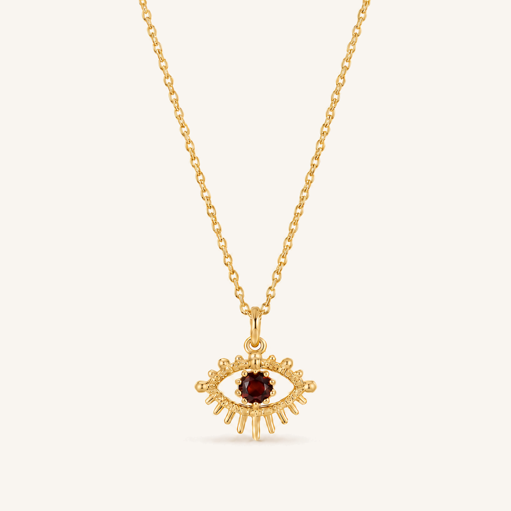 HEART OF LAND January Birthstone Eye Necklace