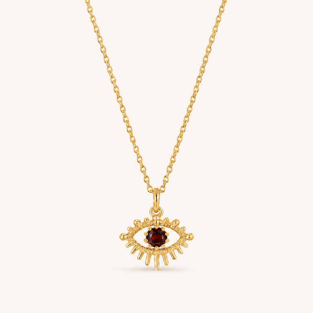 HEART OF LAND January Birthstone Eye Necklace