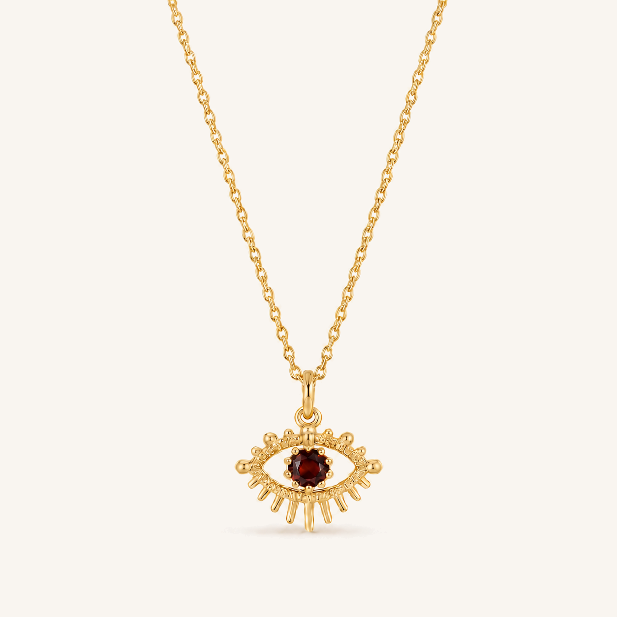 HEART OF LAND January Birthstone Eye Necklace