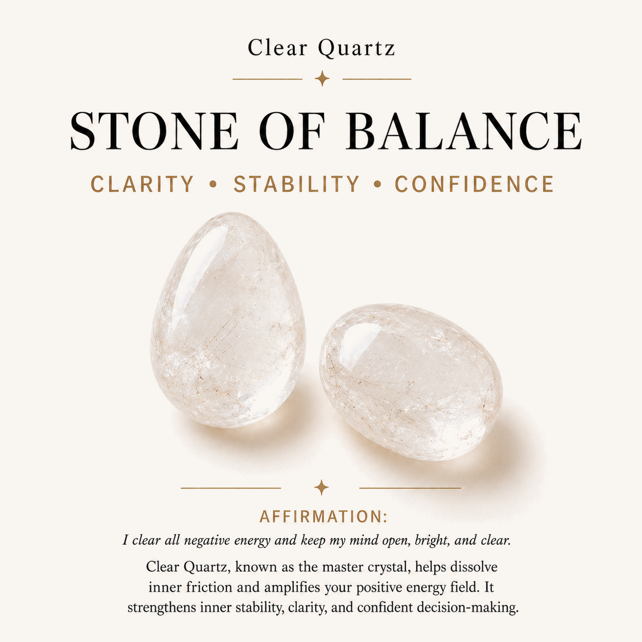 HEART OF LAND Clear Intention - Clear Quartz April Birthday Tree