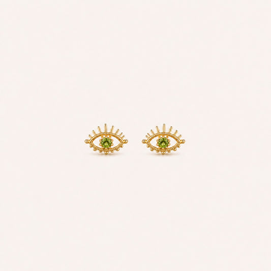 Calm Light Gemstone Stud Earrings
