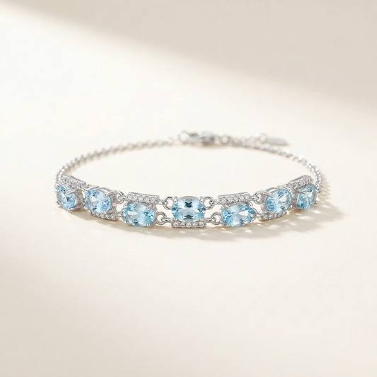 Radiant Calm Amethyst & Blue Topaz Bracelet