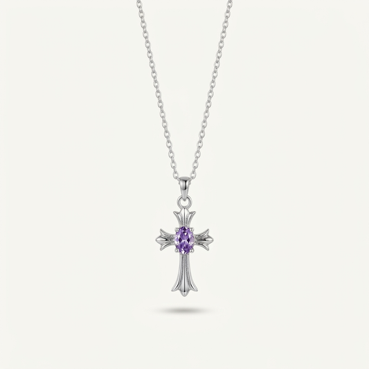 Faith Light Gemstone Cross Necklace