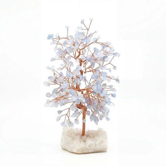 HeartofLand™ March Birthstone Aquamarine Crystal Tree of Life - Courage & Calm