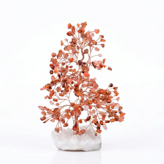 HeartofLand™ July Birthstone Red Agate Crystal Tree of Life - Passion & Love