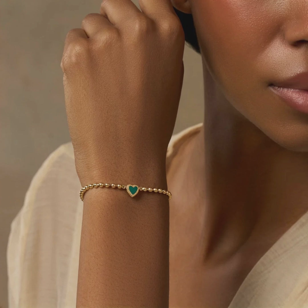 Blessed & Peaceful Malachite Heart Bracelet