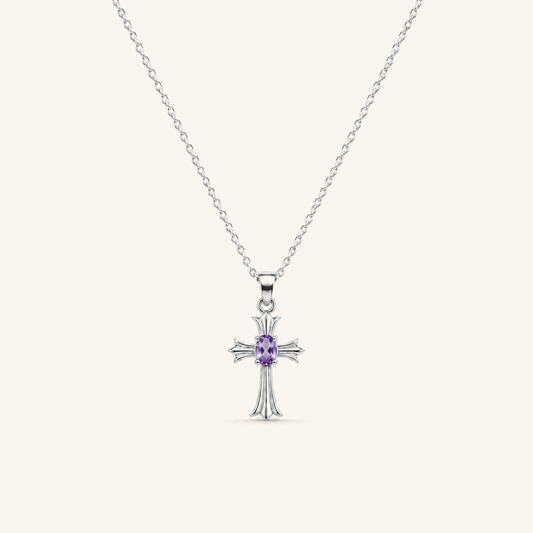 HEART OF LAND Cross Pendant Necklace Amethyst