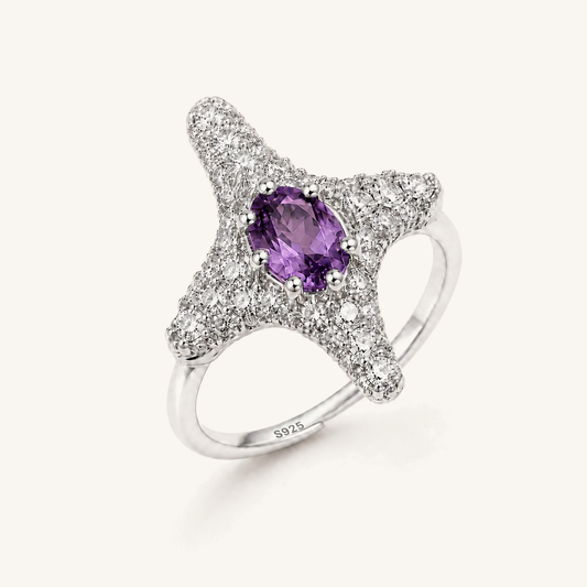 HEART OF LAND Starfish Ring Amethyst