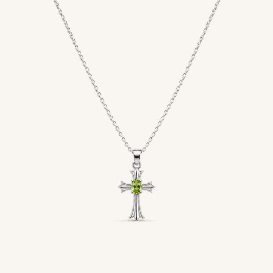 Natural Gemstone Guardian Angel Necklace in S925 Sterling Silver – Guiding Grace