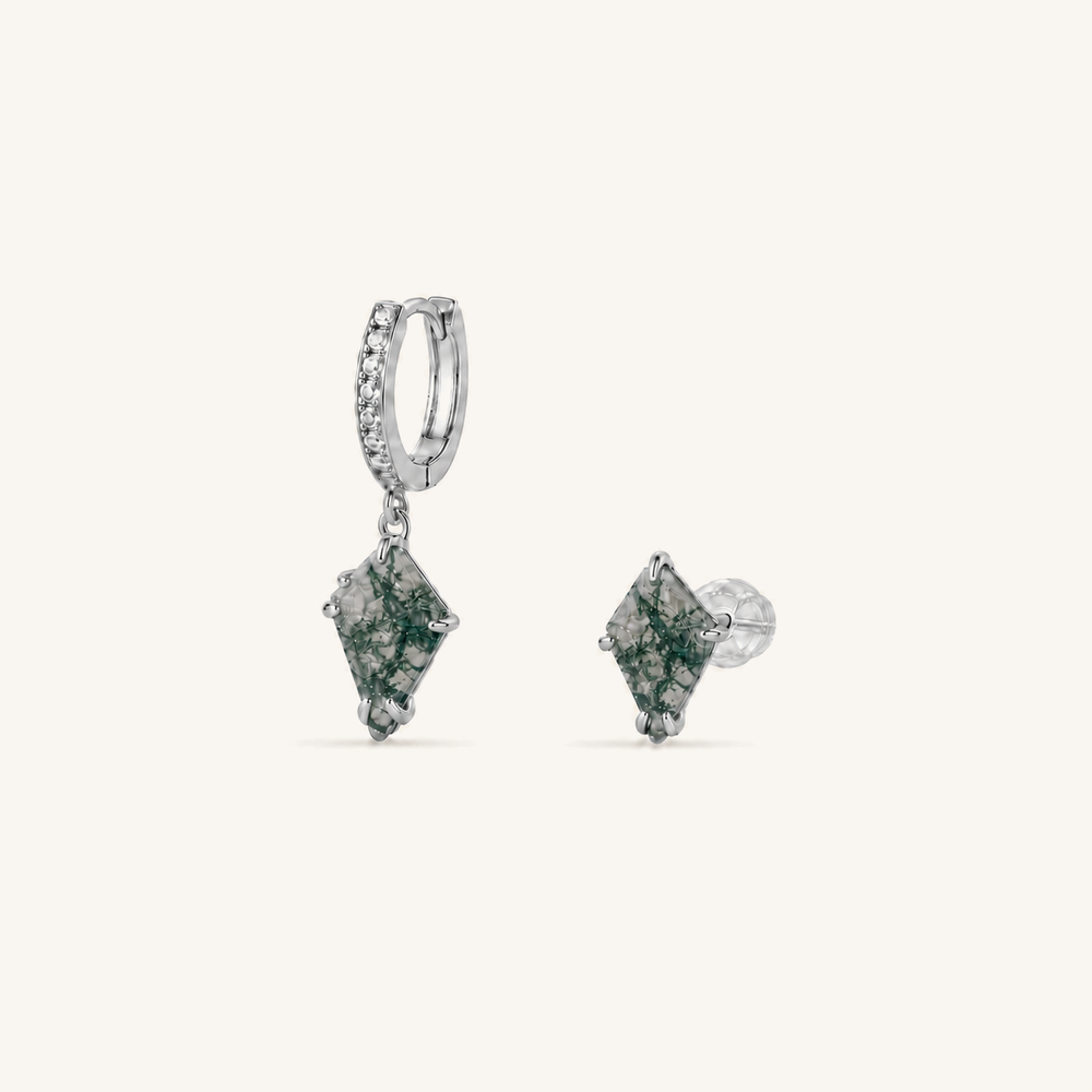 HEART OF LAND Mismatched Kite Drop Earrings S925 Sterling Silver