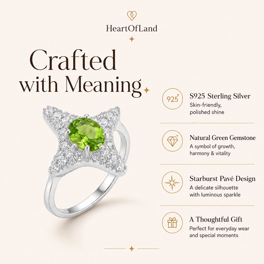 Starlit Wish Gemstone Silver Ring