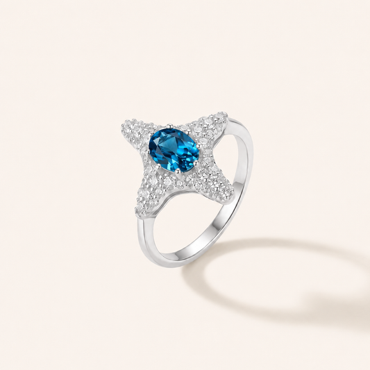 Starlit Wish Gemstone Silver Ring