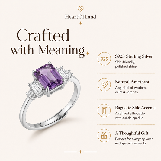 Clear Vision Amethyst & Aquamarine Silver Ring