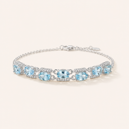 Radiant Calm Amethyst & Blue Topaz Bracelet