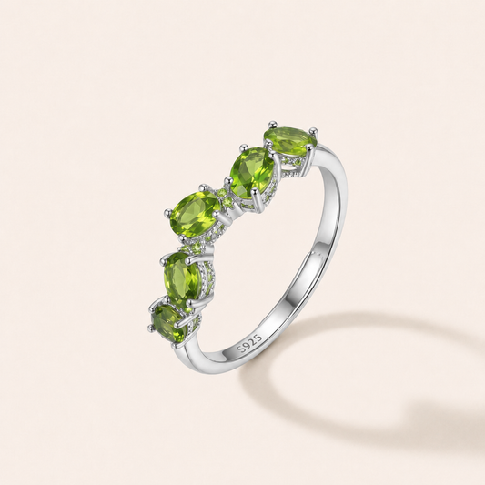 Aurora Arc Gemstone Silver Ring